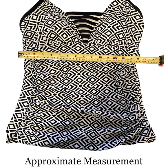 🌴Cute Upstream Tankini Top🌴 Black & White Size 14 Women - Picture 7 of 10